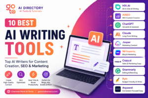 Best AI writing tools in 2026 comparison featuring HIX AI, AISEO, ChatGPT, Claude, Jasper, Writesonic, Copy.ai, Grammarly, Rytr, and Anyword for content creation, SEO writing, blogging, marketing, and productivity.