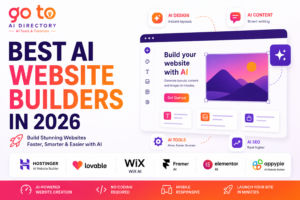 Featured image for the Best AI Website Builders in 2026 guide comparing Hostinger AI Website Builder, Lovable, Wix AI, Framer AI, Elementor AI, and Appy Pie AI. The graphic highlights AI-powered website creation, no-code web design, AI content generation, SEO tools, and responsive website building for businesses, creators, and entrepreneurs.