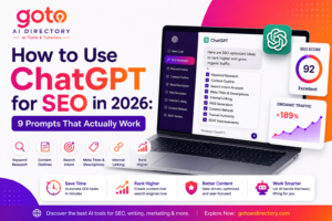 How to Use ChatGPT for SEO in 2026 featured image highlighting 9 proven ChatGPT SEO prompts for keyword research, content optimization, internal linking, meta titles, EEAT improvements, and higher Google rankings.